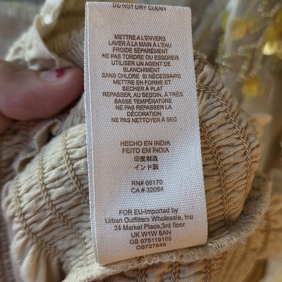 Free People Cream Blouse with Gold Embroidery - Picture 12 of 13